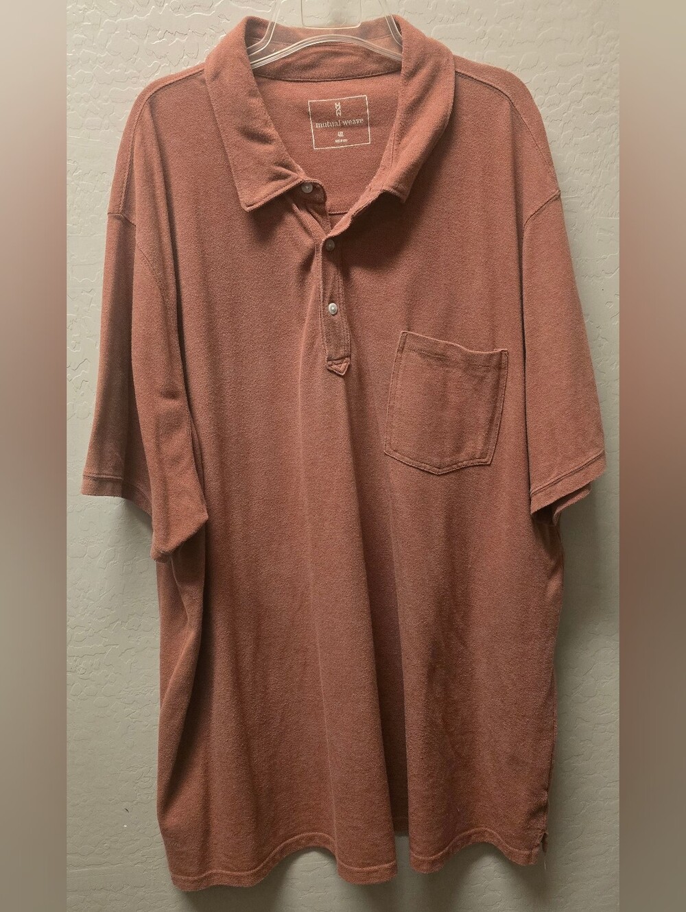 Mutual Weave Big & Tall Men's Rust Brown Orange Short Sleeve Polo Shirt, 4XL
